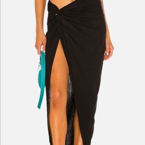 BNWT OW Collection skirt high side slit with knot detail